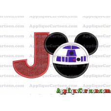 Mickey Mouse Star Wars 4 Applique Machine Embroidery Design With Alphabet J