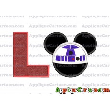 Mickey Mouse Star Wars 4 Applique Machine Embroidery Design With Alphabet L