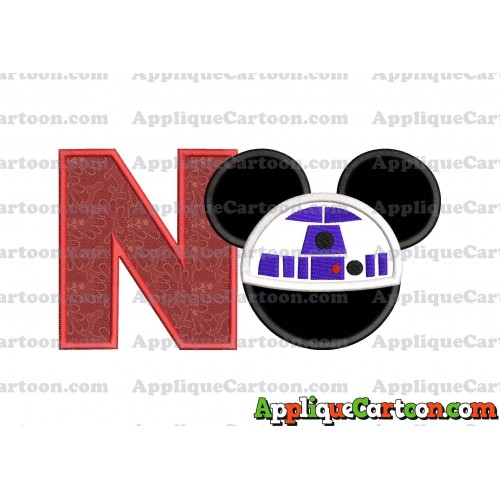 Mickey Mouse Star Wars 4 Applique Machine Embroidery Design With Alphabet N