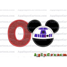 Mickey Mouse Star Wars 4 Applique Machine Embroidery Design With Alphabet O
