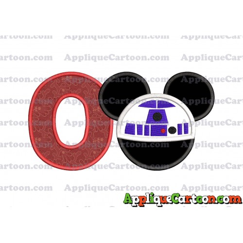 Mickey Mouse Star Wars 4 Applique Machine Embroidery Design With Alphabet O