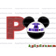 Mickey Mouse Star Wars 4 Applique Machine Embroidery Design With Alphabet P