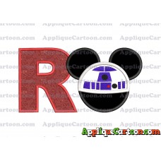 Mickey Mouse Star Wars 4 Applique Machine Embroidery Design With Alphabet R