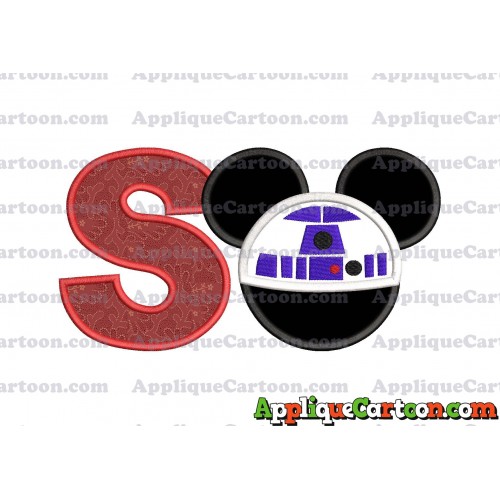 Mickey Mouse Star Wars 4 Applique Machine Embroidery Design With Alphabet S