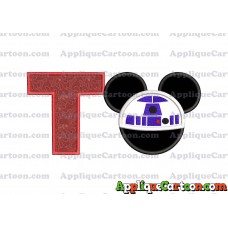 Mickey Mouse Star Wars 4 Applique Machine Embroidery Design With Alphabet T