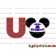 Mickey Mouse Star Wars 4 Applique Machine Embroidery Design With Alphabet U