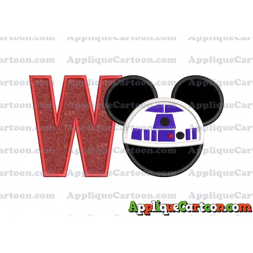 Mickey Mouse Star Wars 4 Applique Machine Embroidery Design With Alphabet W
