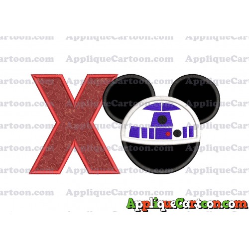 Mickey Mouse Star Wars 4 Applique Machine Embroidery Design With Alphabet X