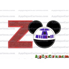 Mickey Mouse Star Wars 4 Applique Machine Embroidery Design With Alphabet Z