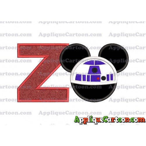 Mickey Mouse Star Wars 4 Applique Machine Embroidery Design With Alphabet Z