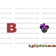 Mickey Wizard Hat Halloween Ears Applique Design With Alphabet B