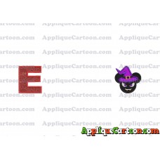 Mickey Wizard Hat Halloween Ears Applique Design With Alphabet E