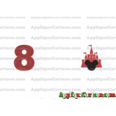 Mickey and Castle Applique Design Birthday Number 8