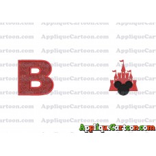 Mickey and Castle Applique Design With Alphabet B