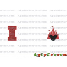 Mickey and Castle Applique Design With Alphabet I
