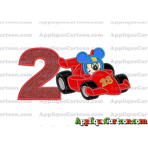 Mickey and the Roadster Racers Number 28 Applique Design Birthday Number 2