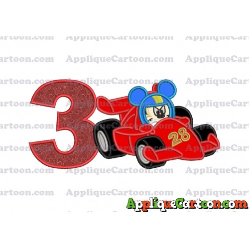 Mickey and the Roadster Racers Number 28 Applique Design Birthday Number 3