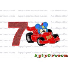 Mickey and the Roadster Racers Number 28 Applique Design Birthday Number 7