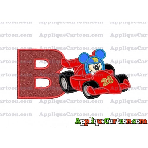 Mickey and the Roadster Racers Number 28 Applique Design With Alphabet B