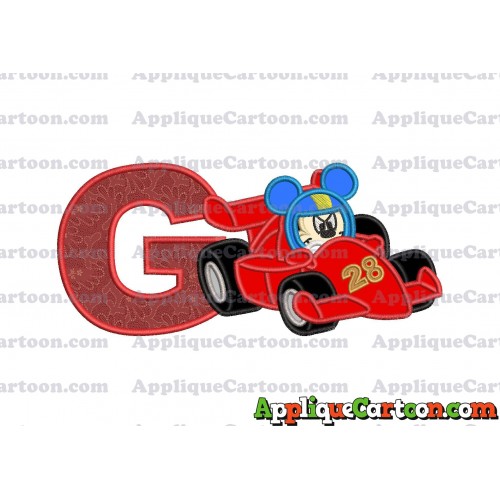 Mickey and the Roadster Racers Number 28 Applique Design With Alphabet G