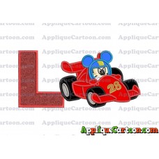 Mickey and the Roadster Racers Number 28 Applique Design With Alphabet L