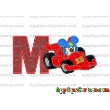 Mickey and the Roadster Racers Number 28 Applique Design With Alphabet M