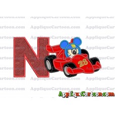 Mickey and the Roadster Racers Number 28 Applique Design With Alphabet N