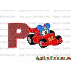 Mickey and the Roadster Racers Number 28 Applique Design With Alphabet P