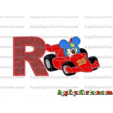 Mickey and the Roadster Racers Number 28 Applique Design With Alphabet R