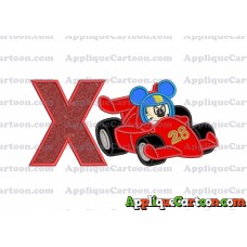 Mickey and the Roadster Racers Number 28 Applique Design With Alphabet X
