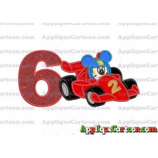Mickey and the Roadster Racers Number 2 Applique Design Birthday Number 6