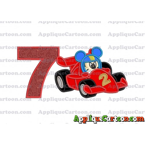 Mickey and the Roadster Racers Number 2 Applique Design Birthday Number 7