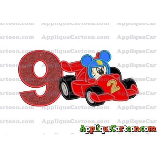 Mickey and the Roadster Racers Number 2 Applique Design Birthday Number 9