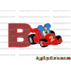 Mickey and the Roadster Racers Number 2 Applique Design With Alphabet B