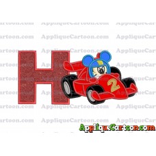 Mickey and the Roadster Racers Number 2 Applique Design With Alphabet H