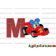 Mickey and the Roadster Racers Number 2 Applique Design With Alphabet M