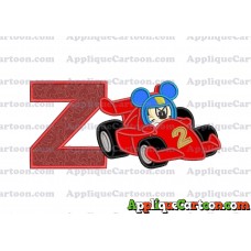Mickey and the Roadster Racers Number 2 Applique Design With Alphabet Z