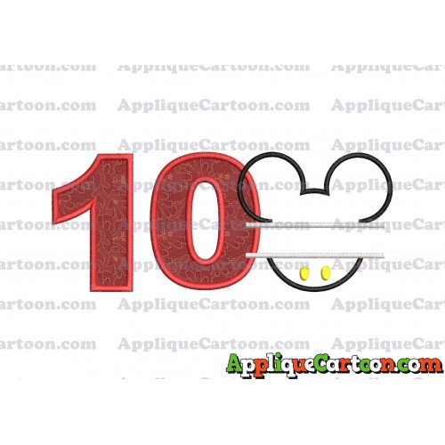 Mickey frame embroidery Disney embroidery applique Birthday Number 10