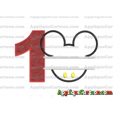 Mickey frame embroidery Disney embroidery applique Birthday Number 1