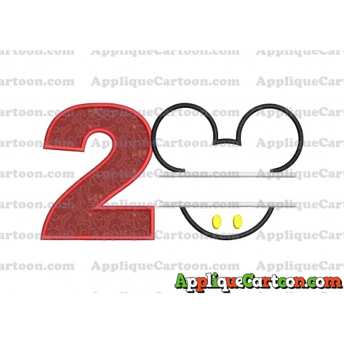 Mickey frame embroidery Disney embroidery applique Birthday Number 2