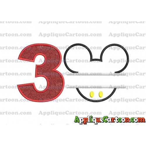 Mickey frame embroidery Disney embroidery applique Birthday Number 3