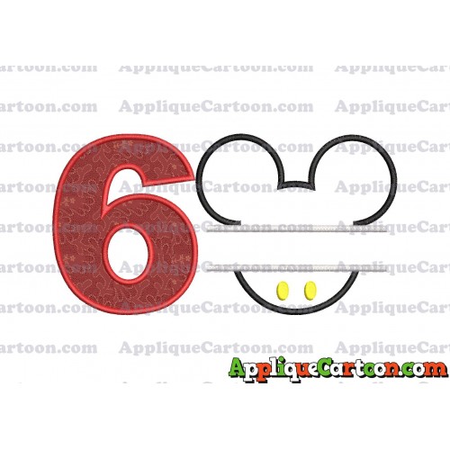 Mickey frame embroidery Disney embroidery applique Birthday Number 6