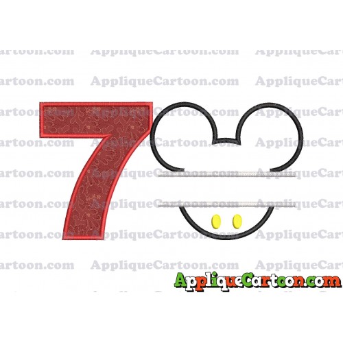 Mickey frame embroidery Disney embroidery applique Birthday Number 7