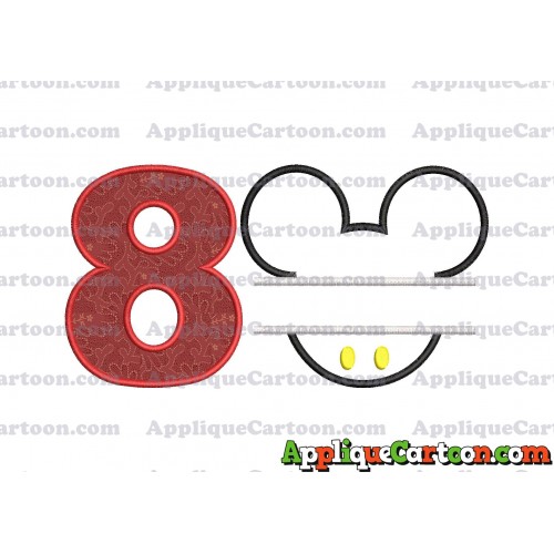 Mickey frame embroidery Disney embroidery applique Birthday Number 8