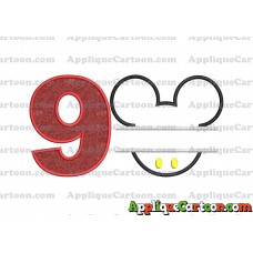 Mickey frame embroidery Disney embroidery applique Birthday Number 9
