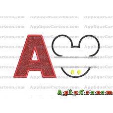 Mickey frame embroidery Disney embroidery applique With Alphabet A