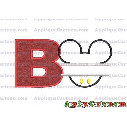 Mickey frame embroidery Disney embroidery applique With Alphabet B