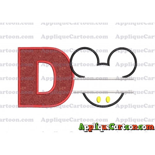 Mickey frame embroidery Disney embroidery applique With Alphabet D