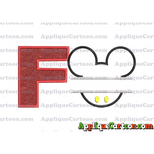 Mickey frame embroidery Disney embroidery applique With Alphabet F