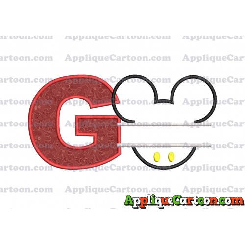 Mickey frame embroidery Disney embroidery applique With Alphabet G